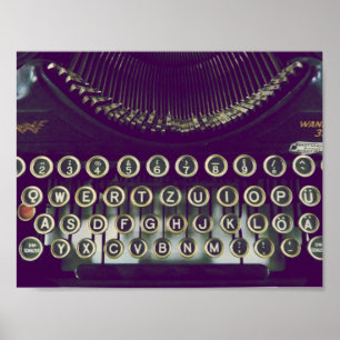 old fashioned typewriter poster
