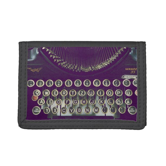 old fashioned typewriter trifold wallet (Front)