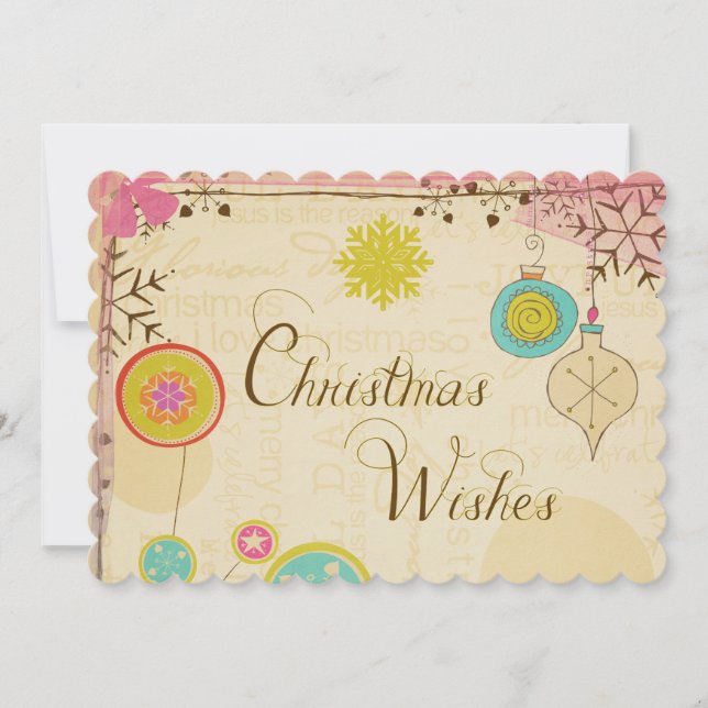 Old Fashioned Typography Holiday Card (Front)