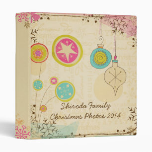 Old Fashioned Typography Holiday Custom Binder