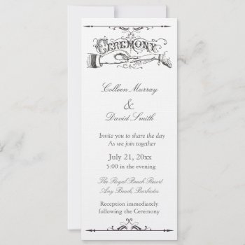 Old Fashioned Victorian Ceremony Invitation by perfectwedding at Zazzle