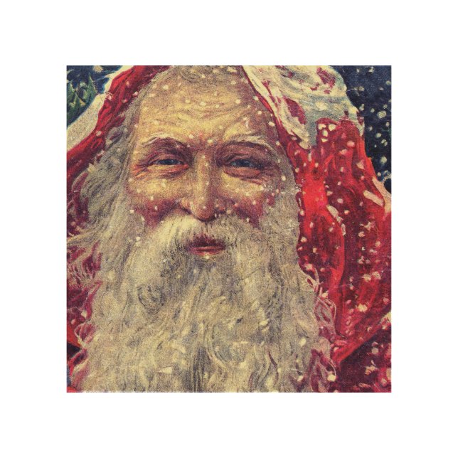 Old-fashioned Victorian Saint Nicholas Wood Wall Art (Front)