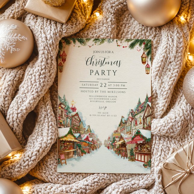 Old-Fashioned Village Christmas Invitation (Creator Uploaded)