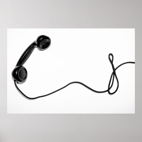 OLD FASHIONED VINTAGE BLACK TELEPHONE POSTER