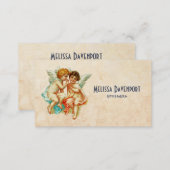 Old Fashioned Vintage Cherub Angels Business Card (Front/Back)