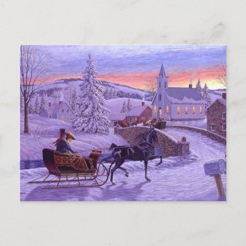 Old Fashioned Vintage Christmas Holiday Postcard