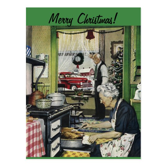 Old Fashioned Vintage Home Christmas Postcard