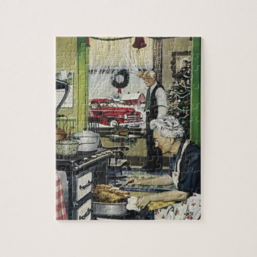 Old Fashioned Vintage Home Kitchen Christmas Jigsaw Puzzle