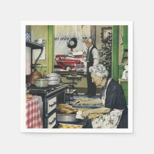 Old Fashioned Vintage Home Kitchen Christmas Paper Napkins