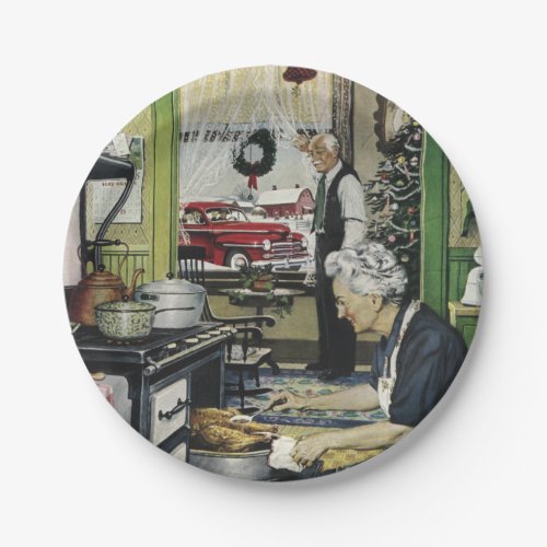 Old Fashioned Vintage Home Kitchen Christmas Paper Plates