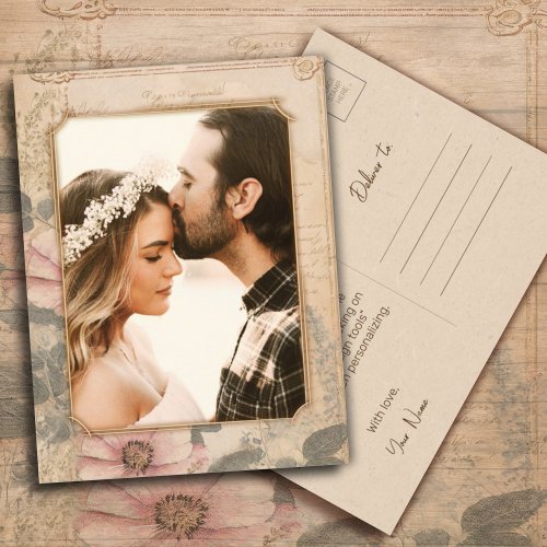 Old Fashioned Vintage Style Own Photo Template Postcard