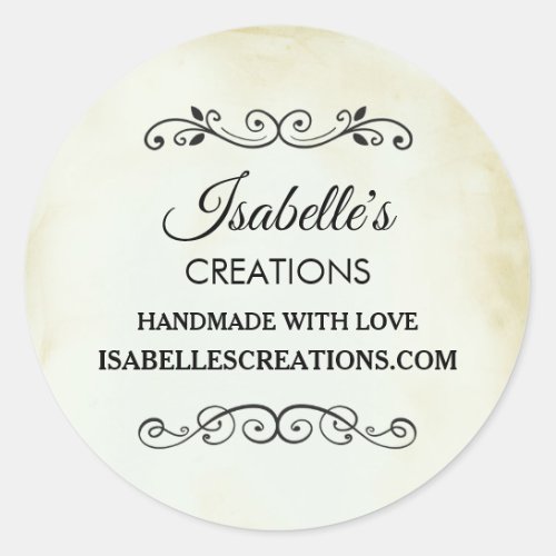 Old Fashioned Vintage Style Western Business Classic Round Sticker