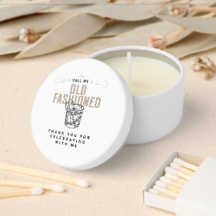 Old Fashioned Vintage White Whiskey Birthday Party Mini Candle Favors