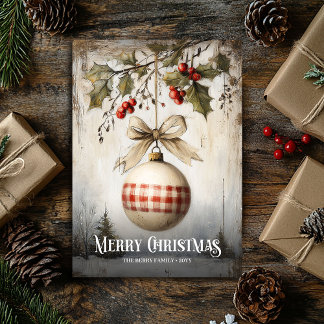 Old fashioned watercolor red white Christmas cards