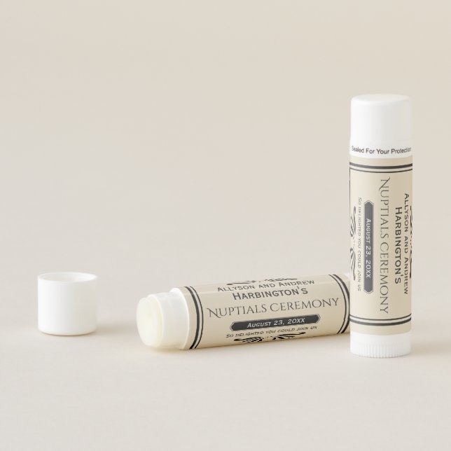 Old Fashioned Wedding Favors Personalized Custom Lip Balm (In Situ)