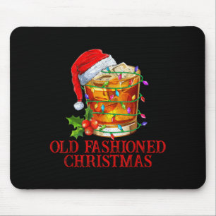 Old Fashioned Whiskey Christmas Funny Bourbon Tail Mouse Pad