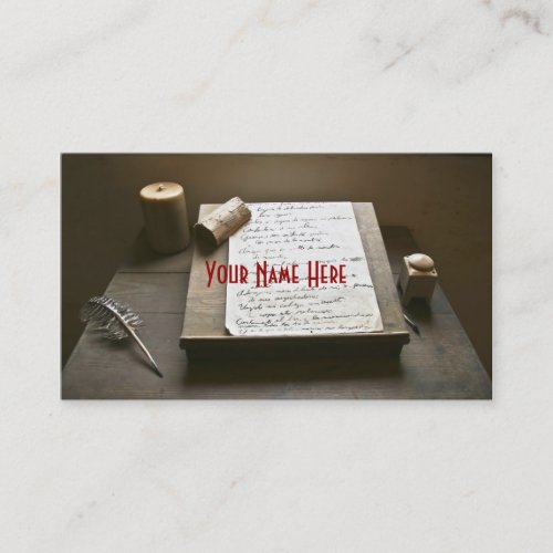 Old Fashioned Writing Business Card