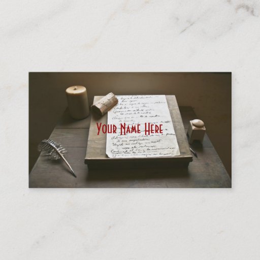 Customizable Old Fashioned Writing Business Card