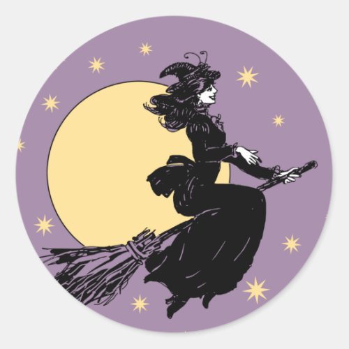 Old Fashoned Witch Classic Round Sticker