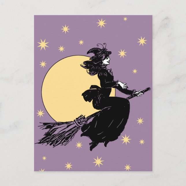 Old Fashoned Witch Postcard (Front)