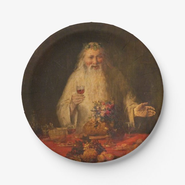 Old Father Christmas (Santa Claus) Paper Plates (Front)