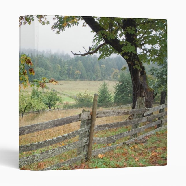 Old Fence On A Farm 3 Ring Binder (Front/Spine)