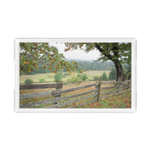 Old Fence On A Farm Acrylic Tray