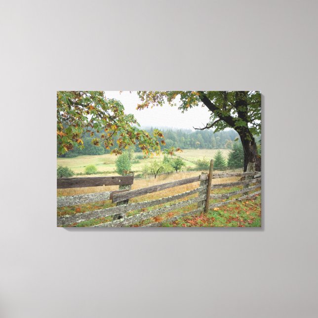 Old Fence On A Farm Canvas Print (Front)