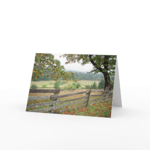 Old Fence On A Farm Card