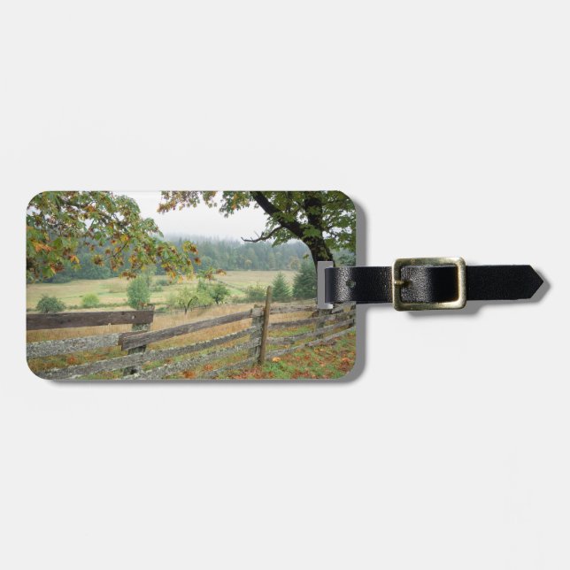 Old Fence On A Farm Luggage Tag (Front Horizontal)