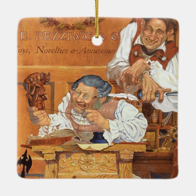 Old Fezziwig Ceramic Ornament (Back)