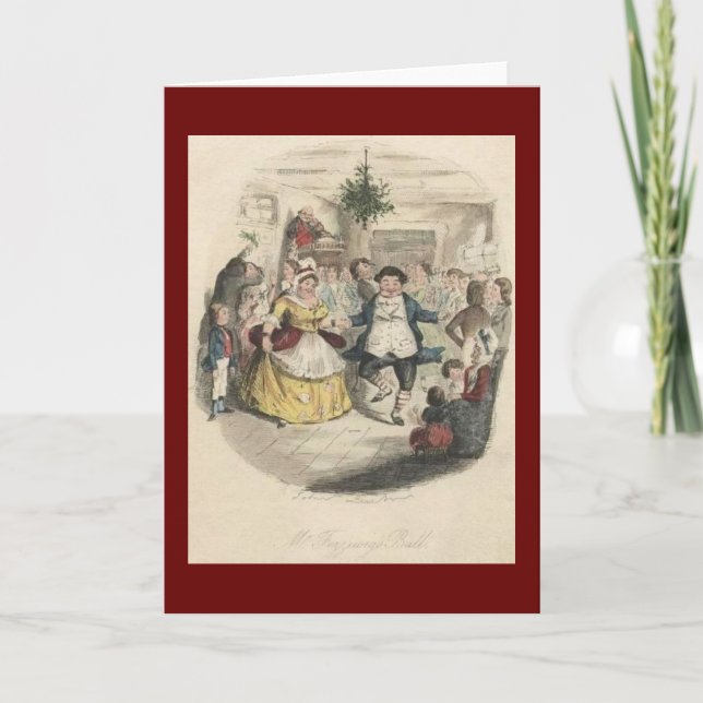 Old Fezziwig's Christmas Ball, A Christmas Carol Holiday Card (Front)