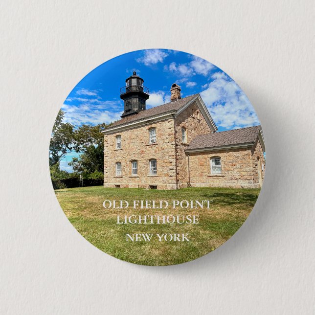 Old Field Point Lighthouse, New York Button (Front)