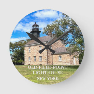 Old Field Point Lighthouse, New York Round Clock