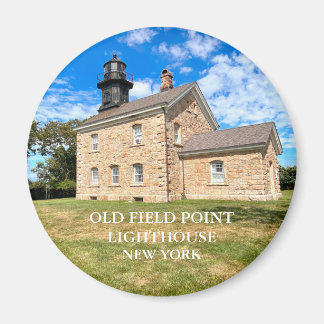 Old Field Point Lighthouse, New York Round Magnet 
