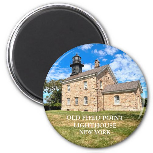 Old Field Point Lighthouse New York Round Magnet 