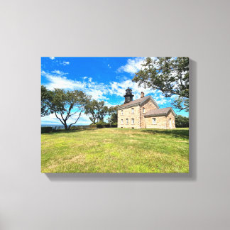 Old Field Point Lighthouse New York Wrapped Canvas Print