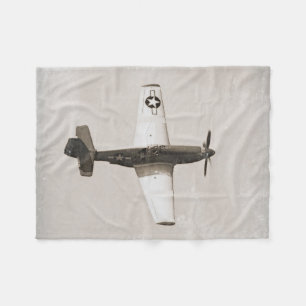 Old Fighter Airplanes B&W Fleece Blanket