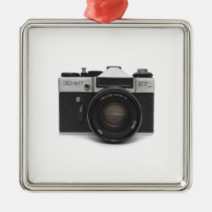 Old film camera metal ornament