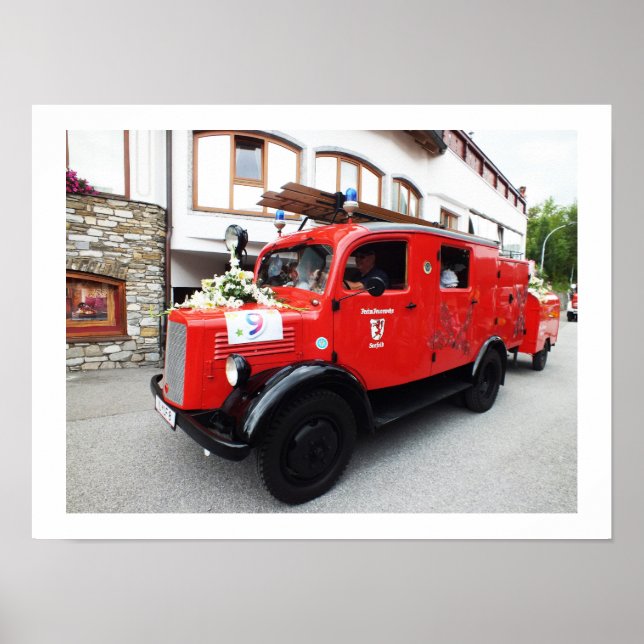 Old fire truck poster (Front)