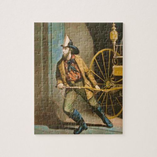 Old Firefighter 2 Vintage Victorian Puzzle