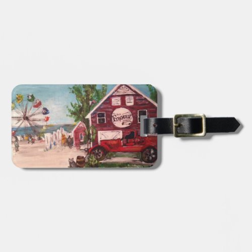 Old Firehouse Geneva Painting on a Luggage Tag