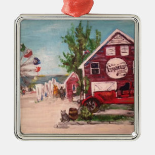Old Firehouse, Geneva Painting on a Ornament