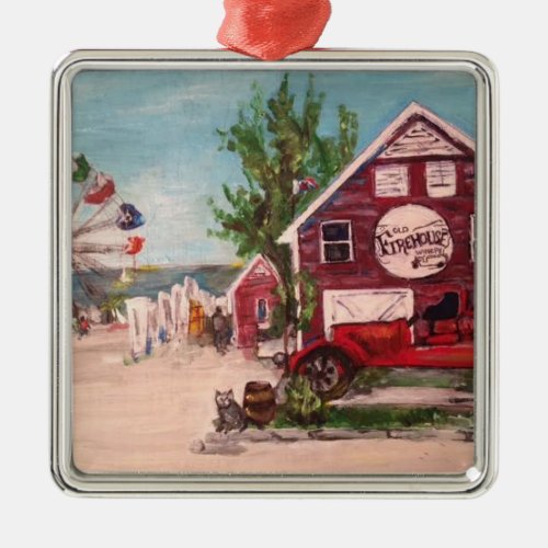 Old Firehouse Geneva Painting on a Ornament