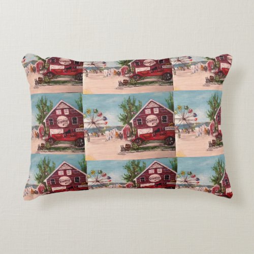 Old Firehouse Geneva Painting on a pillow