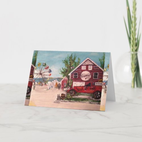Old Firehouse Geneva Painting on Greeting Card