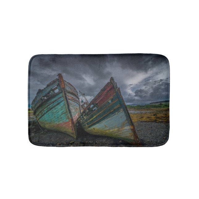 Old Fishing Boats Bathroom Mat (Front)
