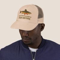 Brown Trout Wish I Was Fishing Trucker Hat, Zazzle