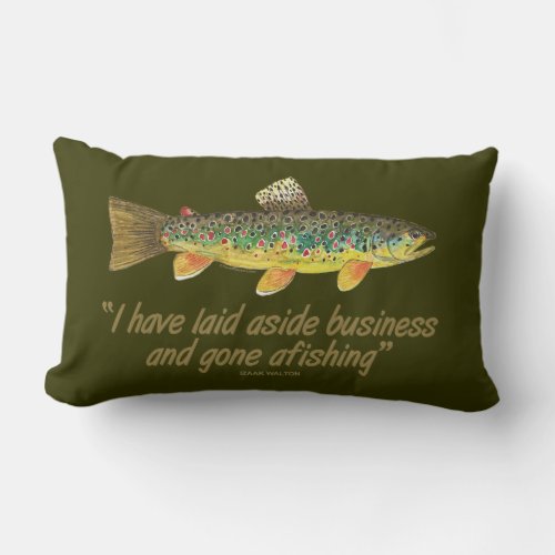 Old Fishing Words Lumbar Pillow