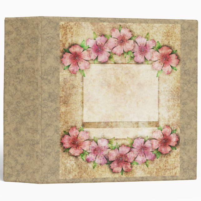 Old floral Wallpaper 3 Ring Binder (Front/Spine)